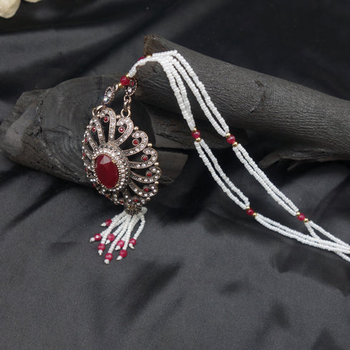 Vintage Turkish Tassle Red D278-1
